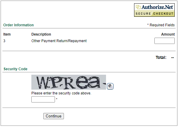 Simple Checkout Screen for Repayment