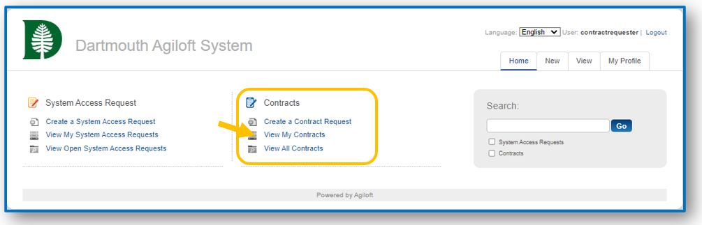 End-User Portal - View My Contracts