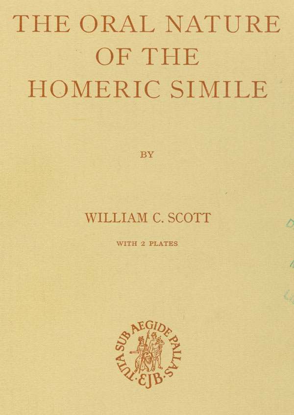 cover of The Oral Nature of the Homeric Simile