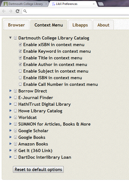 libx context menu