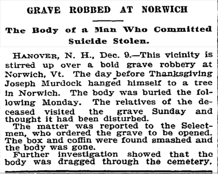 NYT article grave robbing