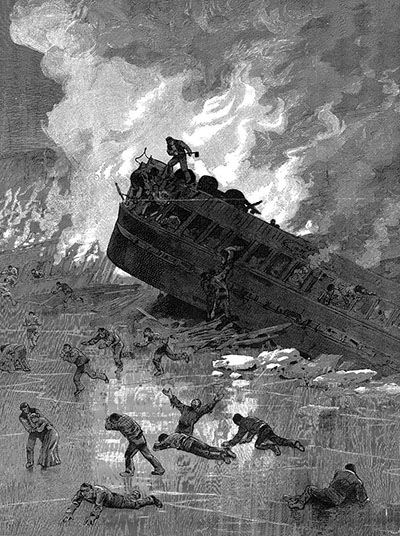 Hartford Train Disaster - Leslie's February 12,  1887