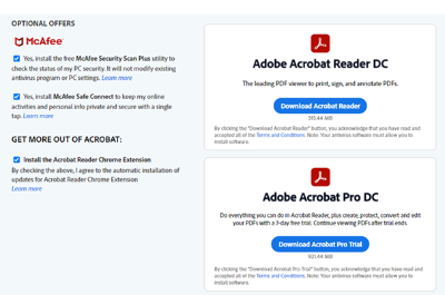 Adobe download screenshot