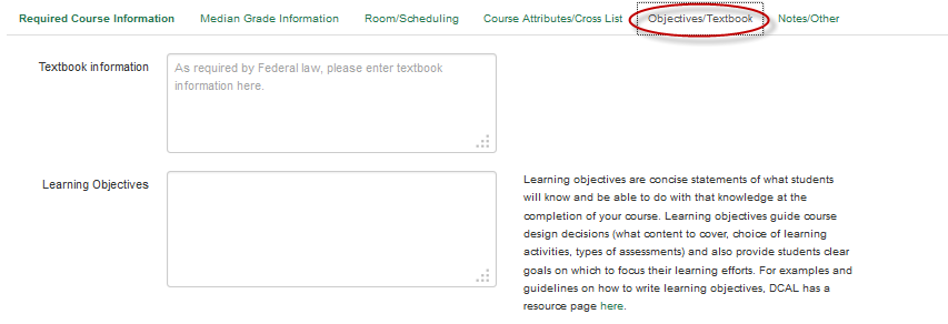 Textbook and Learning Objectives