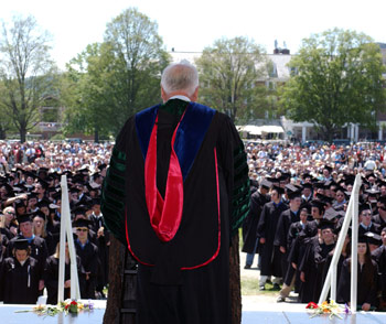 President Wright delivers his Commencement Address to the Class of 2004