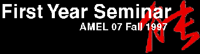 First Year Seminar:  AMEL 07