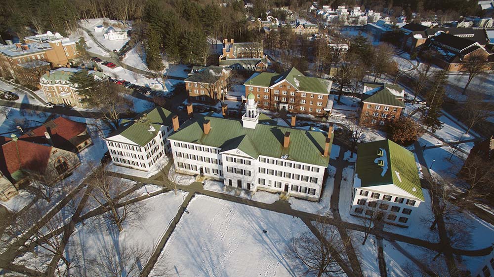 An aerial photo of Dartmouth row.