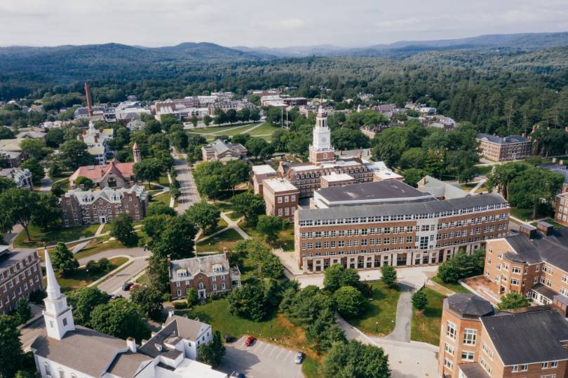 Aerial photo of Dartmouth campus