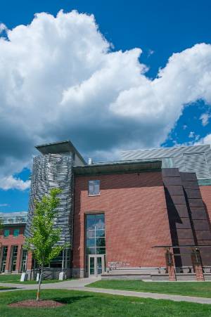 The exterior of the Class of 1978 Life Sciences Center on Dartmouth College's campus.