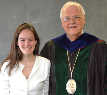 Student Body President Julia Hildreth '05 and James Wright