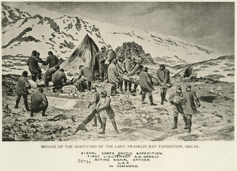 Depiction of the rescue of the survivors