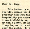 August 1945 Letter to Rugg