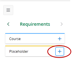 click the plus sign next to placeholder