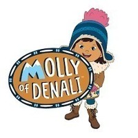 Writer Aaluk Edwardson '12 with "Molly of Denali"