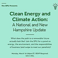 Clean Energy and Climate Action: A National and New Hampshire Update