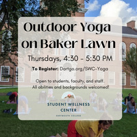 Outdoor Yoga with the SWC on Baker Lawn