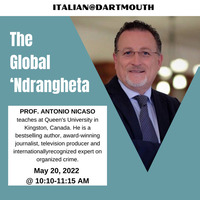The Global ‘Ndrangheta | Zoom Lecture with Prof. Antonio Nicaso
