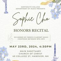 Honors Presentation: Sophie Cho '24, clarinet