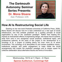 Dartmouth Autonomy Seminar Series: Dr. Mona Sloane